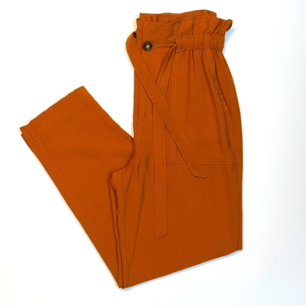MADEWELL Dunaway Paperbag pants, Sz SM;  gold pecan (rust)